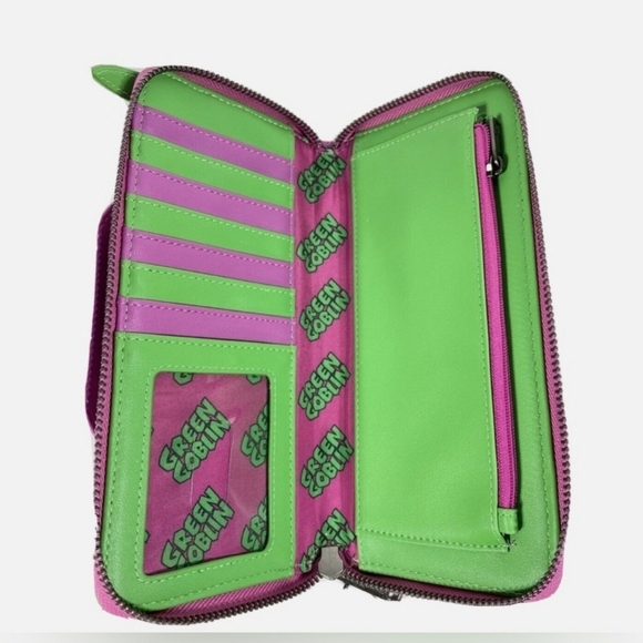 🔹️Loungefly 🔹️Marvel Green Goblin Zip Around Full Size Wallet Exclusive - Picture 3 of 4